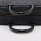 Chanel Logo Matelasse Black Quilted Caviar Skin Bowler Boston Bag #2498