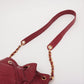 Chanel Lambskin CC Cocomark Drawstring Bucket Bag 3 Series Red #2911