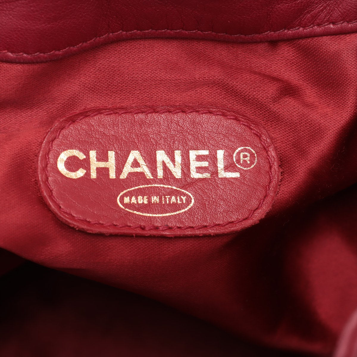 Chanel Lambskin CC Cocomark Drawstring Bucket Bag 3 Series Red #2911