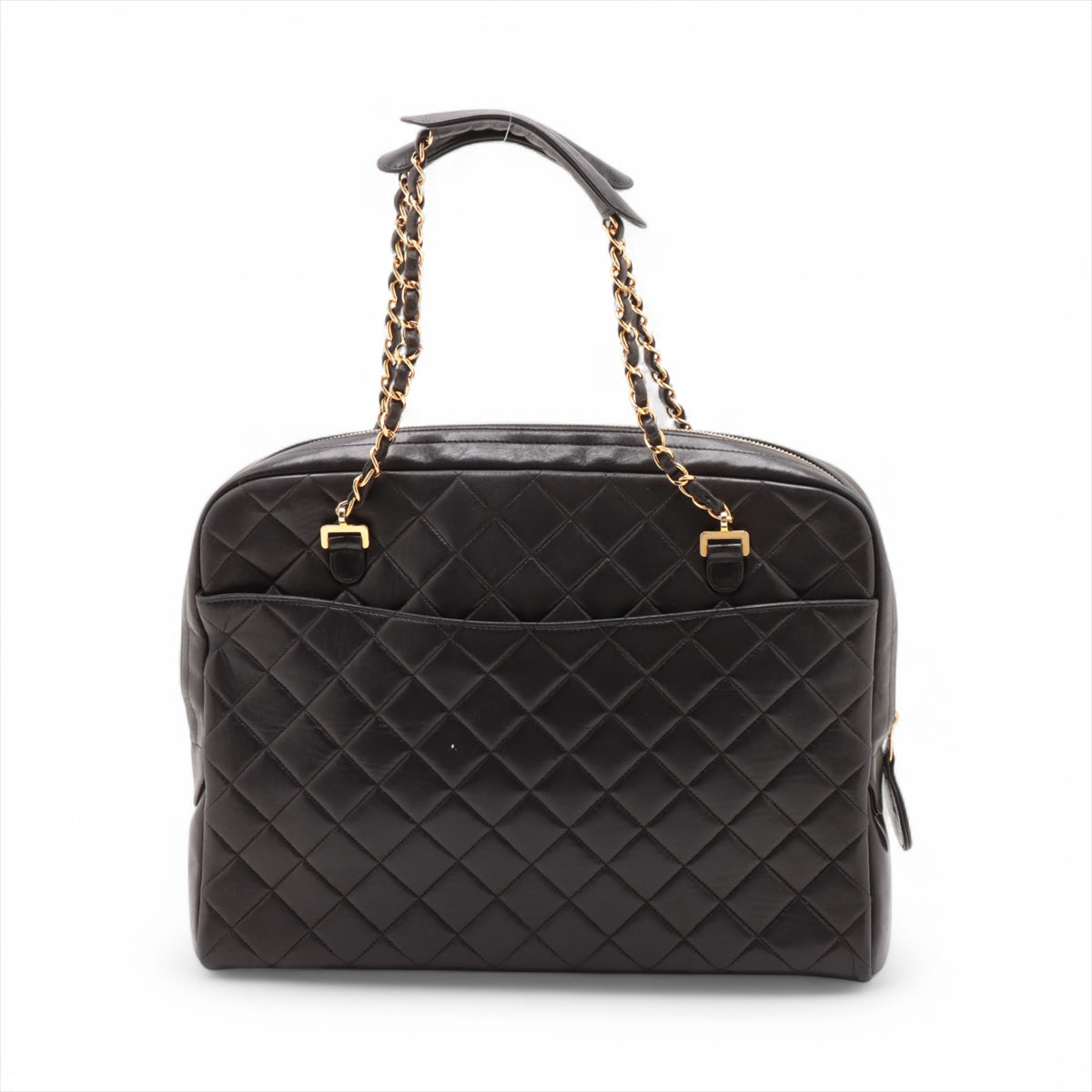 Chanel Matelasse Lambskin Chain handbag Black Gold Metal Fittings 3 Series #3756