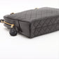 Chanel Matelasse Lambskin Chain handbag Black Gold Metal Fittings 3 Series #3756