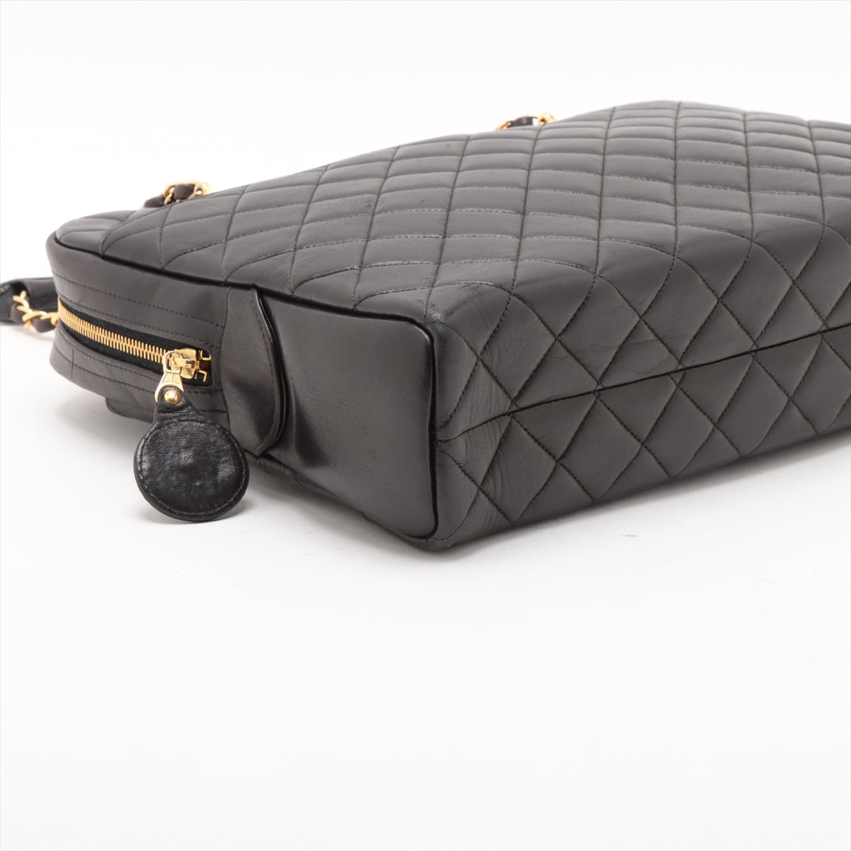 Chanel Matelasse Lambskin Chain handbag Black Gold Metal Fittings 3 Series #3756