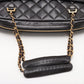 Chanel Matelasse Lambskin Chain handbag Black Gold Metal Fittings 3 Series #3756